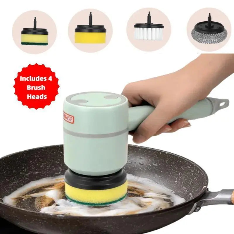 Rechargeable Electric Floor Scrubber with 5 Brush Heads for Efficient and Easy Cleaning