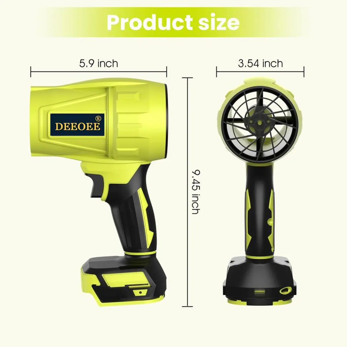 DEEOEE Turbo Jet Blower, Cordless Dust Air Blower, Portable Super Power Leaf Blower, Handheld Car Dust Cleaning Drying, Snow Removal, Outdoors