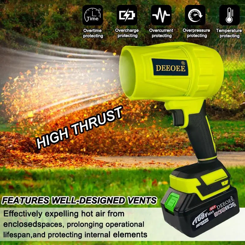DEEOEE Turbo Jet Blower, Cordless Dust Air Blower, Portable Super Power Leaf Blower, Handheld Car Dust Cleaning Drying, Snow Removal, Outdoors