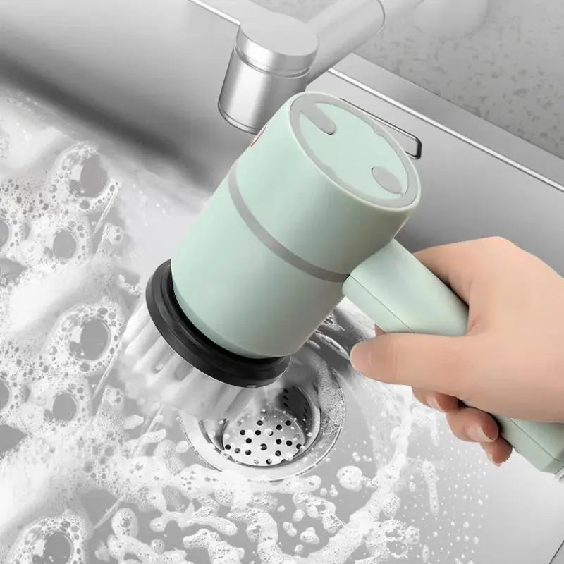 Rechargeable Electric Floor Scrubber with 5 Brush Heads for Efficient and Easy Cleaning