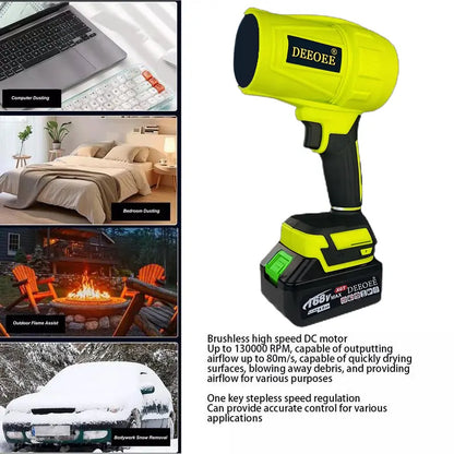 DEEOEE Turbo Jet Blower, Cordless Dust Air Blower, Portable Super Power Leaf Blower, Handheld Car Dust Cleaning Drying, Snow Removal, Outdoors