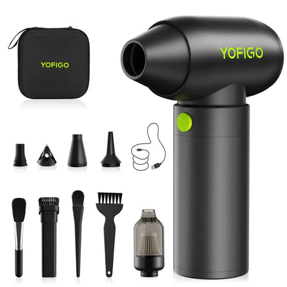 Compressed Air Duster - 150000RPM Electric Air Duster, 3-Speed Adjustable PC Cleaner, 4400Mah Rechargeable Cordless Air Blower, Alternative to Canned Air for Keyboard, Electronics, Camera