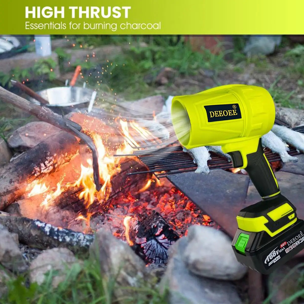 DEEOEE Turbo Jet Blower, Cordless Dust Air Blower, Portable Super Power Leaf Blower, Handheld Car Dust Cleaning Drying, Snow Removal, Outdoors