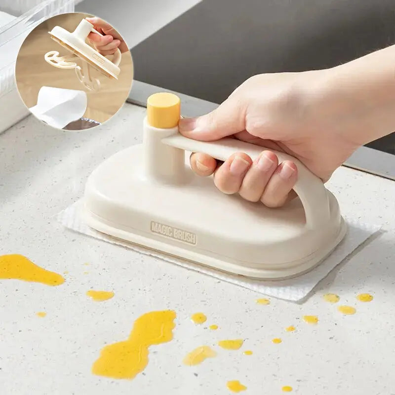 Kitchen Bathroom Toilet Cleaning Magic Brush Glass Wall Cleaning Bath Brush Handle Clean Brush Kitchen Gadgets