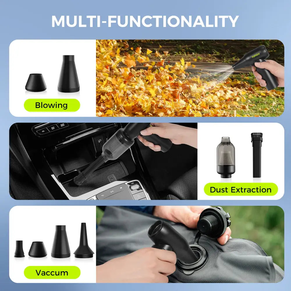 Compressed Air Duster - 150000RPM Electric Air Duster, 3-Speed Adjustable PC Cleaner, 4400Mah Rechargeable Cordless Air Blower, Alternative to Canned Air for Keyboard, Electronics, Camera