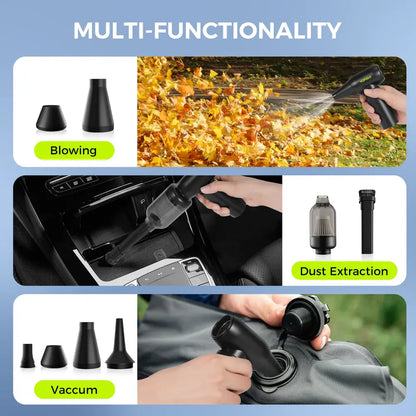 Compressed Air Duster - 150000RPM Electric Air Duster, 3-Speed Adjustable PC Cleaner, 4400Mah Rechargeable Cordless Air Blower, Alternative to Canned Air for Keyboard, Electronics, Camera