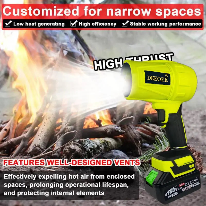 DEEOEE Turbo Jet Blower, Cordless Dust Air Blower, Portable Super Power Leaf Blower, Handheld Car Dust Cleaning Drying, Snow Removal, Outdoors